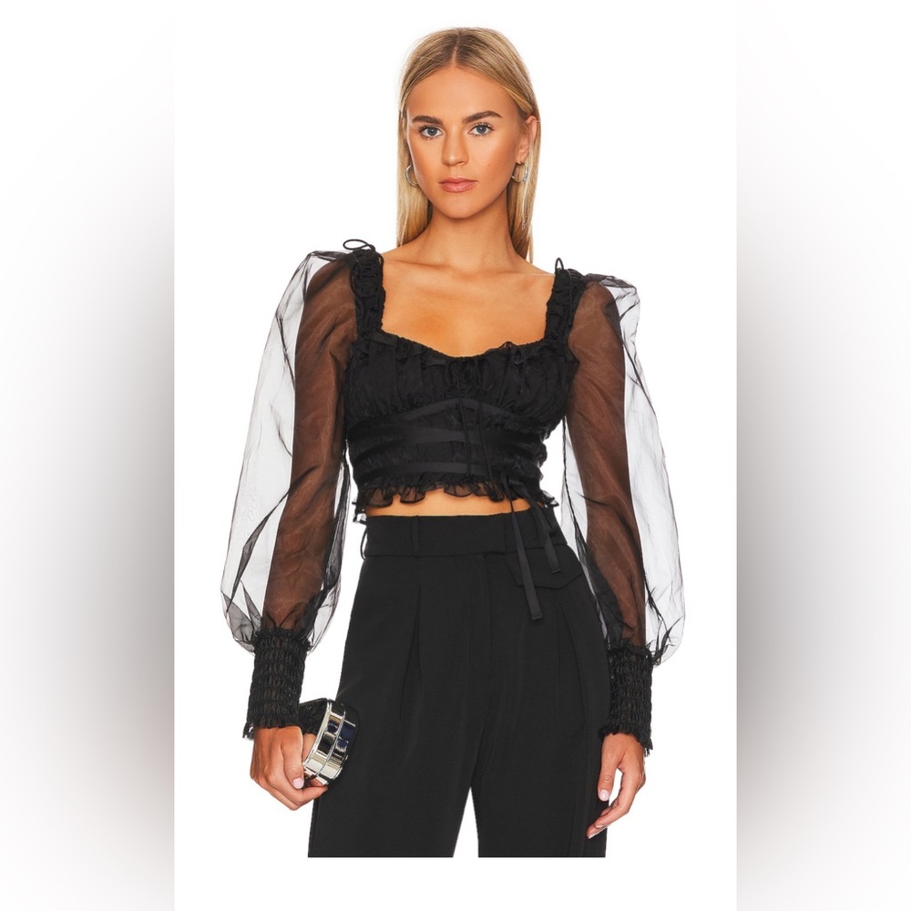 For love & lemons black Gabrielle top size medium